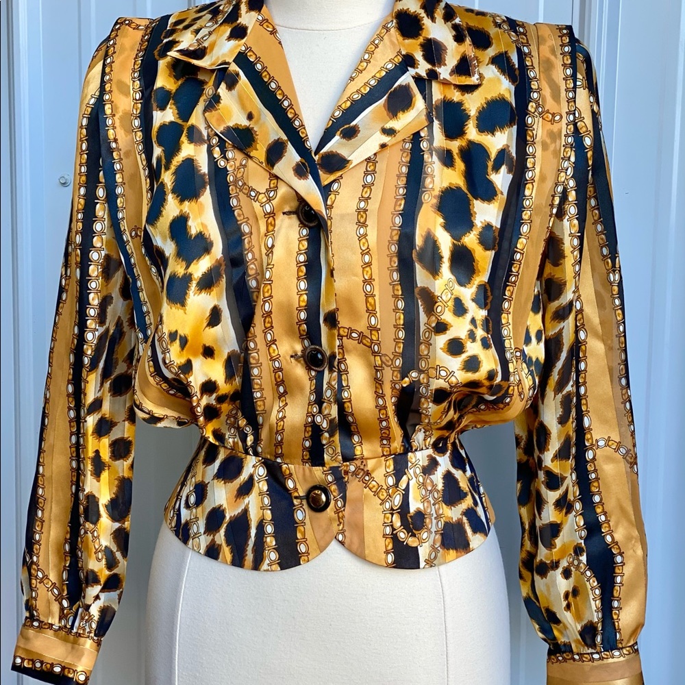 Vintage Cheetah Themed Blouse